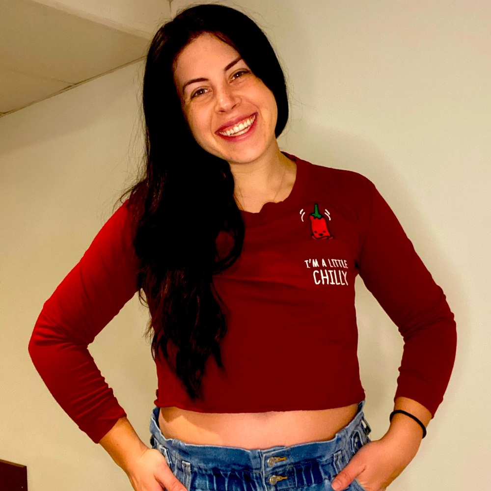 Cute red crop top